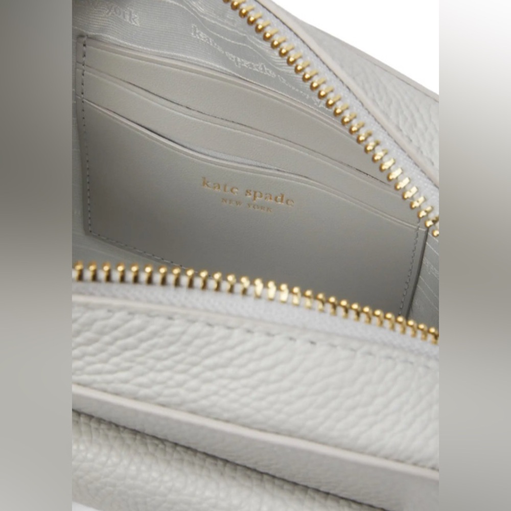 ‼️SOLD‼️Kate Spade Ava Pebbled Leather Light Gray Crossbody Bag Brand New - Picture 5 of 13
